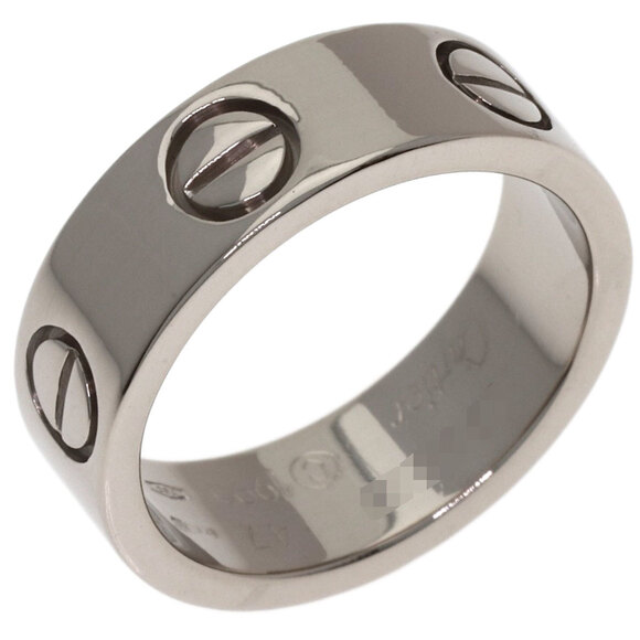 Cartier 18K White Gold 8 Diamond 4mm Wedding Band LOVE Ring  CARTIER 18k Silver Love Ring #47